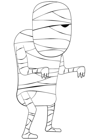 Mummy From Zombie Coloring Page